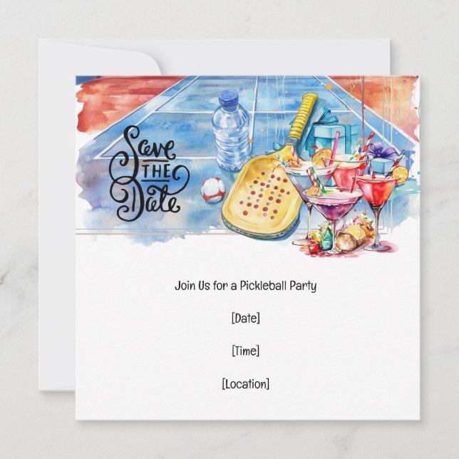 Convites Festa Temática de Pickleball (Frente)
