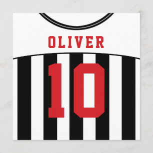 Convites Festa Temida Soccer Jersey Convida Modelo, Vermelh