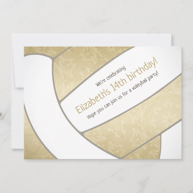 Convites festa tempestiva esportiva de vôlei de ouro (Frente)