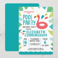 Festa Tropical de Piscinas de Flamingo Cute Aniver
