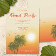 Festa Tropical de Praia Pôr do Sol Palmeiras Anive