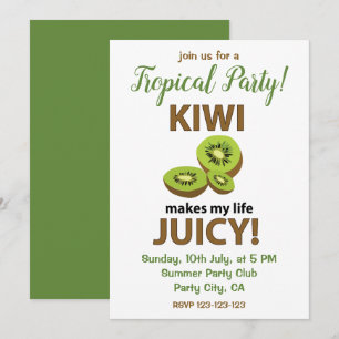 Convites Festa Tropical de Verão Kiwi Fruit