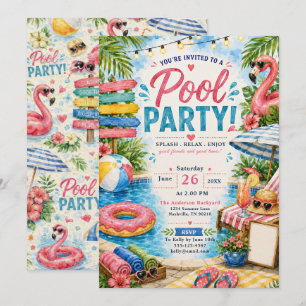 Convites Festa Tropical no Lago do Flamingo
