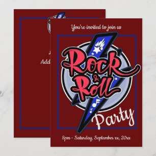 Convites Festa Vermelha Rock & Roll Lightning