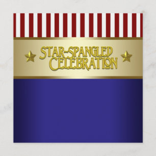 Convites Festa Vermelho, Branco e Azul do Dia 4 de Julho