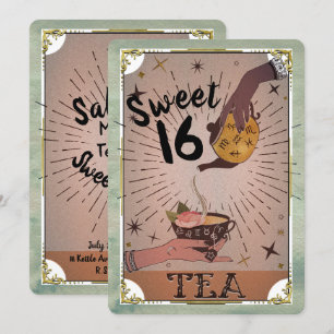 Convites Festa Vintage Chá Tarot Bule Bruxa Doce 16 Anos Em