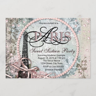 Convites Festa Vintage Shabby Chic Paris Doce 16 Anos