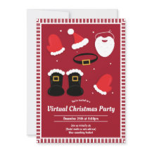 Festa Virtual de Natal Vermelha para papais noeis