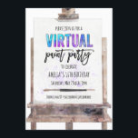 Convites Festa Virtual de Pintura em Cavalete Colorida de 1<br><div class="desc">Uma forma linda e divertida de anunciar a festa virtual do seu filho. Personalize com seus próprios detalhes. >>>> Pode ser totalmente personalizado para atender às suas necessidades. © Gorjo Designs. Feito para você através da plataforma Zazzle. // Precisa de ajuda para personalizar seu design? Tem outras ideias? Sinta-se à...</div>