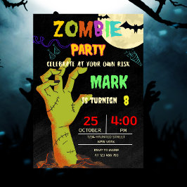 Convites Festa Zombie Birthday Halloween Kids