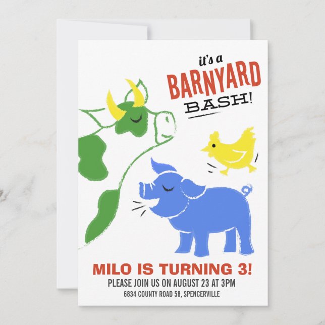 Convites Festança do Barnyard (Frente)