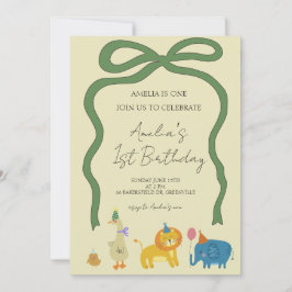 Convites Festas Animais Meninas Aniversário