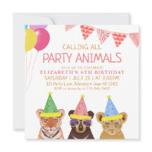 Festas de Animais Rosa de Aniversário