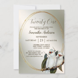 Convites Festas de aniversário Brancos Folhas Verde de Cock