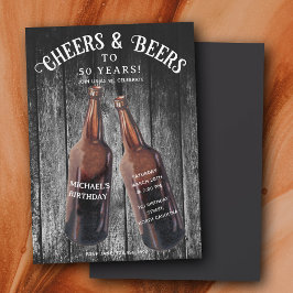 Convites Festas de Aniversário de 50 Cervejas Cheers e Beer