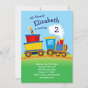 Convites Festas de aniversário do comboio