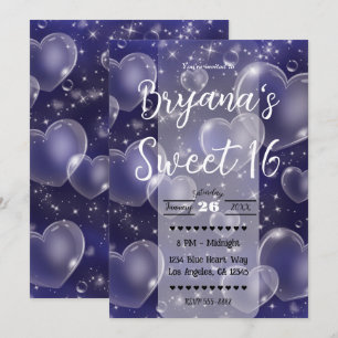 Convites Festas de Aniversário Rosa Bolhas Corações Fofo Me