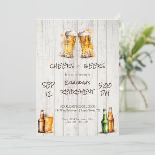 Convites Festas de Aposentadoria com Cheers e Cervejas Rúst