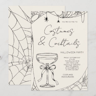 Convites Festas de Halloween Adultas com Fantasias e Coquet