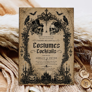 Convites Festas de Halloween Adultas com Fantasias e Coquet