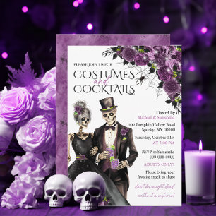 Convites Festas de Halloween Adultas com Fantasias e Coquet