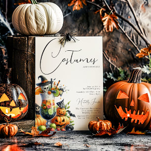 Convites Festas de Halloween Adultas com Fantasias e Coquet