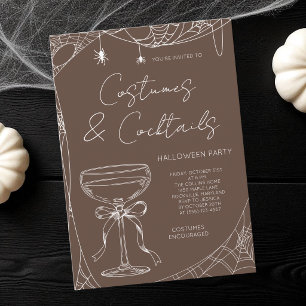 Convites Festas de Halloween Adultas com Fantasias Marrons