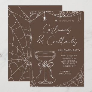 Convites Festas de Halloween Adultas com Fantasias Marrons 