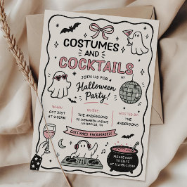 Convites Festas de Halloween com Roupas Desenhadas à Mão e 