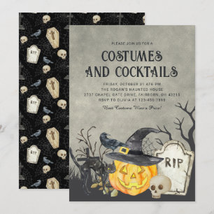 Convites Festas de Halloween de Fantasias Assustadoras e Co