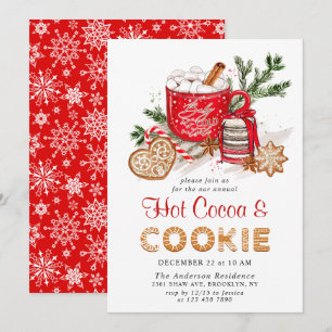 Convites Festas de Natal Festivas de Biscoitos e Cacau