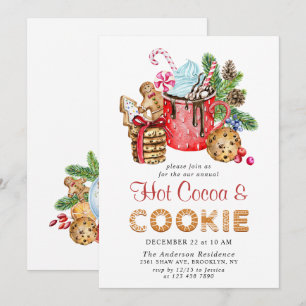 Convites Festas de Natal Festivas de Biscoitos e Cacau