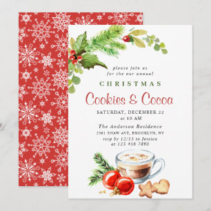 Convites Festas de Natal Festivas de Biscoitos e Cacau