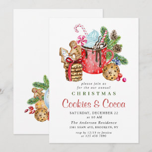 Convites Festas de Natal Festivas de Biscoitos e Cacau