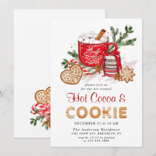 Convites Festas de Natal Festivas de Biscoitos e Cacau