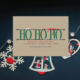Convites Festas de Natal Ho Ho Ho do Elfo Travesso