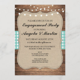 Convites Festas de noivado Luzes Teores Verificar Madeira C