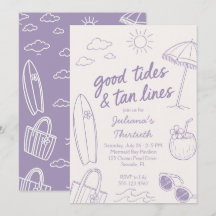 Festas de Praia Cool Good Tides & Tan Lines
