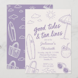 Convites Festas de Praia Cool Good Tides & Tan Lines