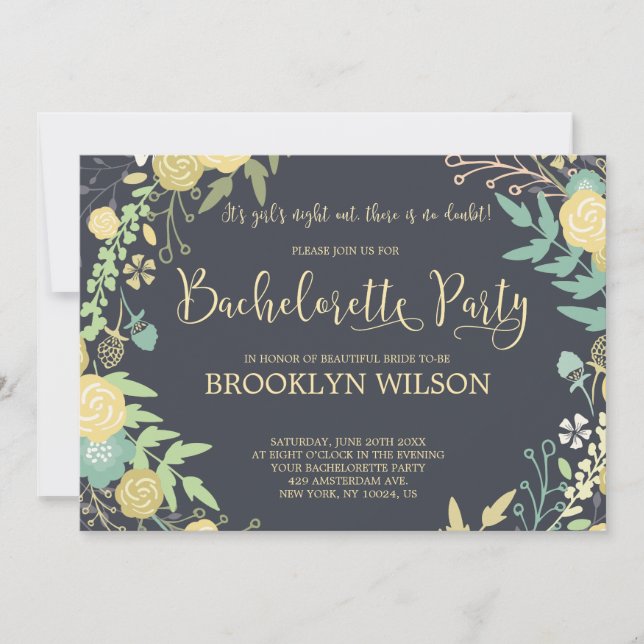 Convites Festas de solteira de quadro de calços (Frente)