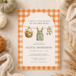 Convites Festas do Bebê Menino Little Pumpkin Fall Clothesl