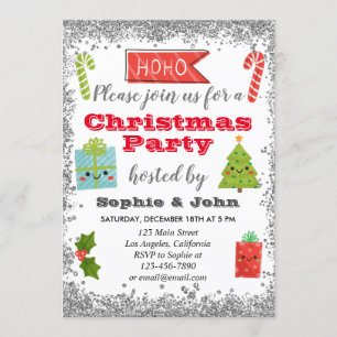 Convites Festas Festivas Festas de Natal Glitter