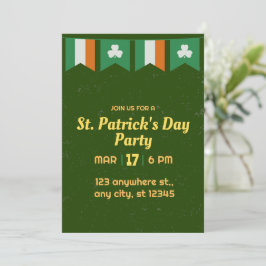 Convites Festas Irlandesas do Dia de São Patrício com Trevo