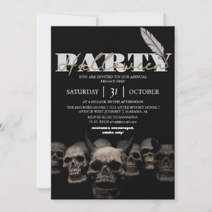 Convites festinha gótica simples do Skull Halloween