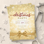 Convites Festiva Dourada Winter Snowflakes Company Fita Fit<br><div class="desc">Elegante Formal Company & Corporate Christmas Party / Cocktail / modelo de Convite de festas Jante com Dourado Faux Foil Snowflakes Natal. Imprima seus amigos e colegas de trabalho com este design de convite sofisticado e elegante.</div>