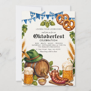Convites Festival de Cerveja Oktoberfest Alemã Aquarela
