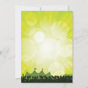 Convites Festival de Música Verde Silhueta Concerto Multidã