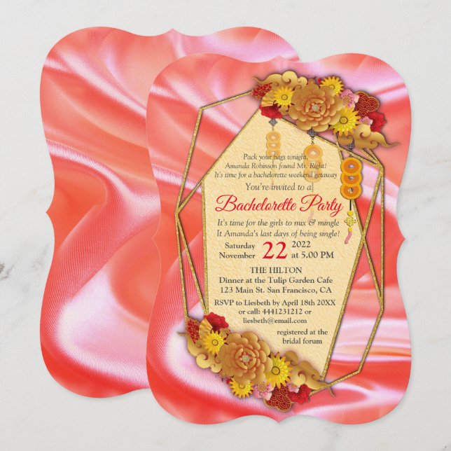 Convites Festival de Primavera chinês (Frente/Verso)