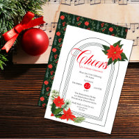 Festivas Poinsettias Pine e Holly Christmas Party