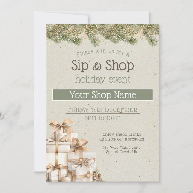 Convites Festive business Holiday Event marketing (Frente)